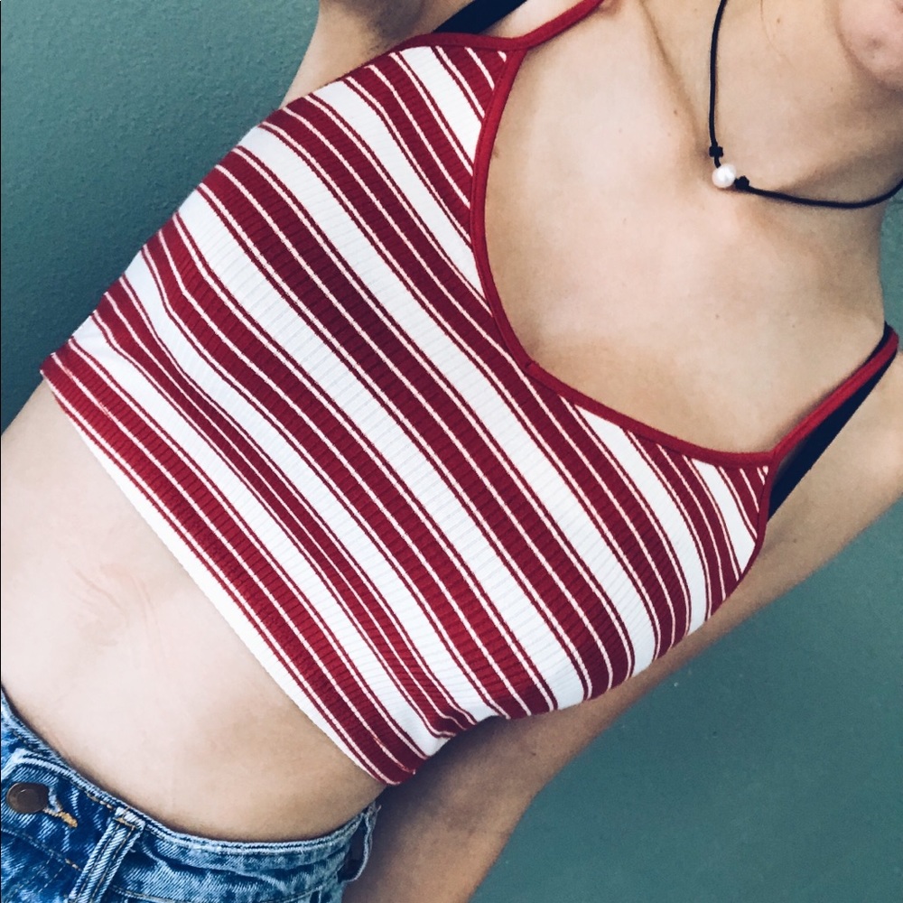 Forever 21 Red and White cropped top